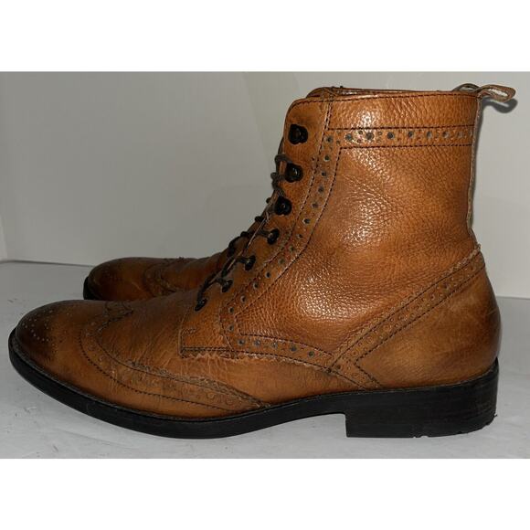 Johnston Murphy J&M 1850 Men\'s Ankle Boots Size 9.5 Brown Leather Wingtip Broque main image 8